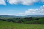 Scenic View Of The Undulating Countryside Of Somerset Stock Photo