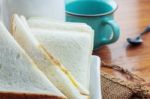 Bread On Table Stock Photo