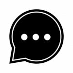 Bubble Chat In Black Circle -  Iconic Design Stock Photo