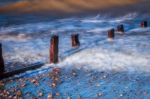 Reculver Sea Defences Stock Photo