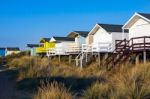 Beach Huts In Old Hunstanton Stock Photo