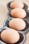 Closed Up Fresh Chicken Eggs Stock Photo