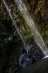 Twin Falls Waterfall Located In Springbrook National Park Stock Photo