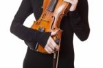 Woman Holding Viola Stock Photo