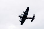 Avro Lancaster Bomber Flying Over Shoreham Airfield Stock Photo