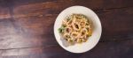 Deep Fried Calamari Rings And Salad Stock Photo