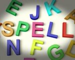 Spell Written In Kids Letters Stock Photo