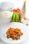 Chinese Beef And Vegetables Stock Photo