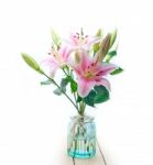 Pink Lily Flower Bouquet Stock Photo