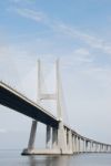 Vasco Da Gama Bridge In Lisbon, Portugal Stock Photo