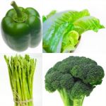 Green Healthy Food Collage Collection Stock Photo