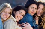 Beautiful Young Girls Looking At The Camera Stock Photo