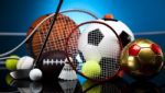 Sports Equipment, Vivid Colorful Theme Stock Photo