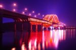 Banghwa Bridge At Night In Seoul,korea Stock Photo