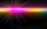 Lens Flare Light Over Black Background. Easy To Add Overlay Or Screen Filter Over Photos.two Beautiful Abstract Digital Lens Flare Light With Colorful Light Stock Photo