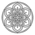 Outline Mandala Decorative Round Ornament, Hand Drawn Style - Ve Stock Photo