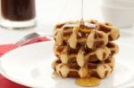 Waffles With Honey Stock Photo