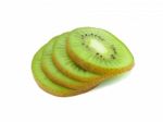 Slice Of Fresh Juicy Delicious And Healthy Kiwi Fruit, Isolated Stock Photo