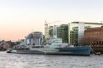 Hms Belfast In London Stock Photo