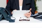 Businesswoman Using Tablet Stock Photo