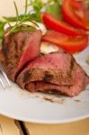 Beef Filet Mignon Grilled With Vegetables Stock Photo