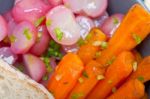 Steamed  Root Vegetable On A Bowl Stock Photo