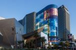 View At Sunrise Of Buildings In Las Vegas Stock Photo