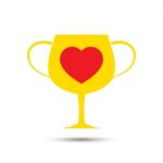  Love Heart Trophy Illustration Stock Photo