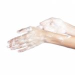 Woman Washes Her Hands. Pictured Female Hands In Soapsuds. Isola Stock Photo