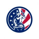 American Farrier Usa Flag Icon Stock Photo