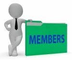 Members Folder Represents Join Up 3d Rendering Stock Photo