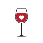  Love Heart Wine Glass Stock Photo