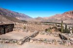 Colorful Valley Of Quebrada De Humahuaca, Central Andes Altiplan Stock Photo