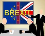 Brexit Seminar Indicates Remain Union And Uk Stock Photo