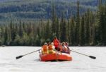 Jasper, Alberta/canada - August 9 : Whitewater Rafting On The At Stock Photo