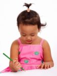 Young Kid Enjoying Drawing Stock Photo