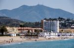 View Along The Beach To Cala De Mijas Stock Photo