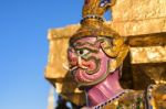 Demon Guardian At Wat Phra Kaew In Bangkok Stock Photo