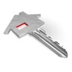 Key With House Showing Home Security Stock Photo