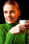 Woman Having Tea Stock Photo