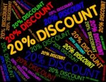 Twenty Percent Discount Shows Words Sale And Text Stock Photo