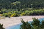 Shoreline Of Lower Two Medicine Lake Stock Photo