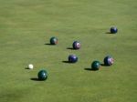 Isle Of Thorns, Sussex/uk - September 11 : Lawn Bowls Match At I Stock Photo