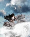 3d Illustration Of An Angel In Heaven Land,mixed Media For Book Cover Stock Photo