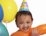 Child With Birthday Hat Stock Photo