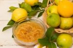 Sweet Lemon Jam From The Organic Garden Stock Photo