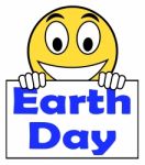 Earth Day On Sign Shows Environment And Eco Friendly Stock Photo