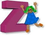 Letter Z Girl Stock Photo