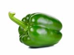 Green Pepper On The White Background Stock Photo