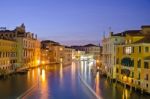 Grand Canal At Night Stock Photo